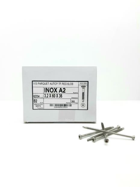Vis inox pour bardage ou parquet 3.2 x 60mm - Torx 10 - Tête réduite
